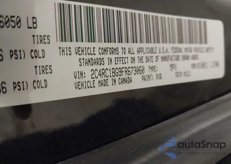 2015 Chrysler Town & Country Touring from USA, damaged, VIN 2C4RC1BG9FR673060